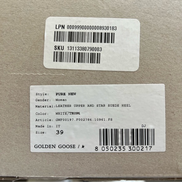 Golden Goose Pure Stars White with Taupe Suede Heel Size 39 - Picture 5 of 13